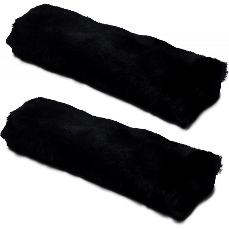 Black Authentic Sheepskin Seatbelt Cover